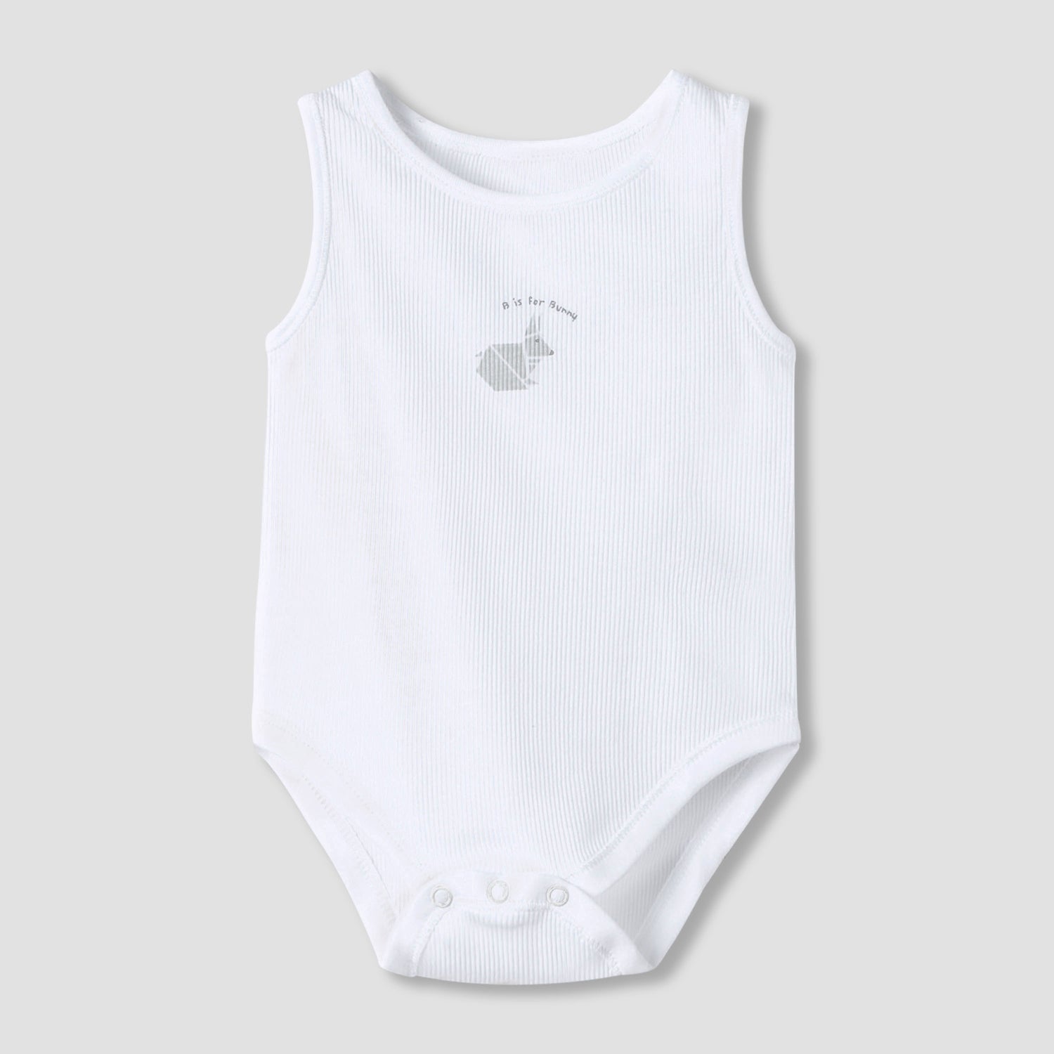 Juniors Round Neck Bodysuit with Snap Button Closure - Cotton - Sleeveless - Set of 7