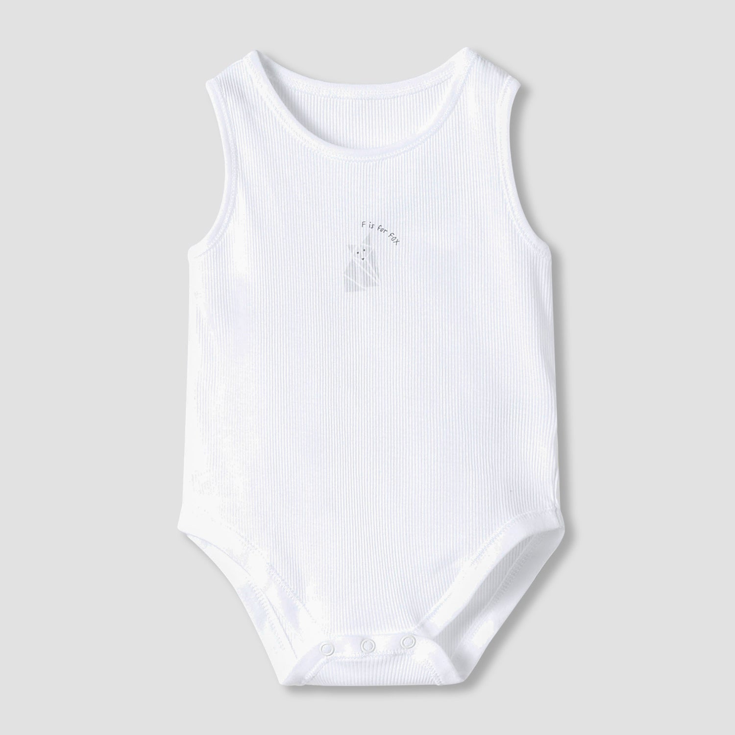 Juniors Round Neck Bodysuit with Snap Button Closure - Cotton - Sleeveless - Set of 7