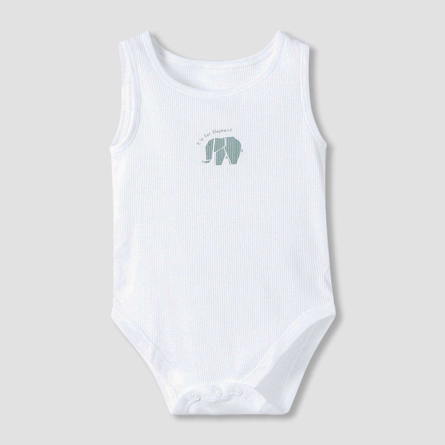Juniors Round Neck Bodysuit with Snap Button Closure - Cotton - Sleeveless - Set of 7