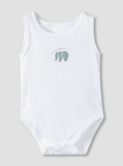 Juniors Round Neck Bodysuit with Snap Button Closure - Cotton - Sleeveless - Set of 7-baby-boys-clothing-multipacks-image-8