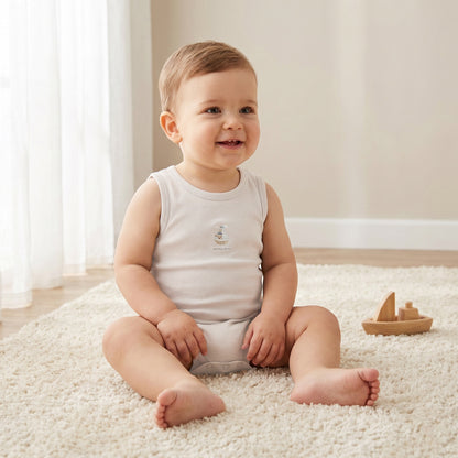 Pack of 7 Juniors Crew Neck Sleeveless Bodysuit with Snap Button Closure