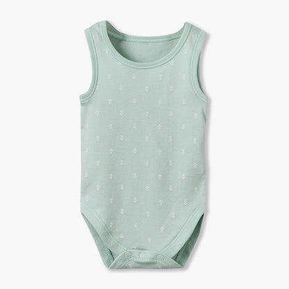 Pack of 7 Juniors Crew Neck Sleeveless Bodysuit with Snap Button Closure
