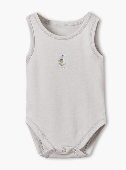 Pack of 7 Juniors Crew Neck Sleeveless Bodysuit with Snap Button Closure-baby-boys-clothing-bodysuits-image-6