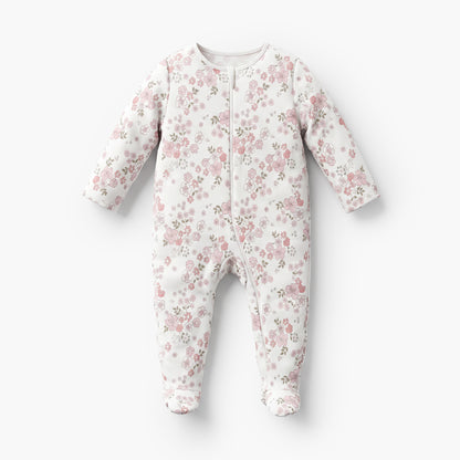 Pack of 3 Juniors Cotton Crew Neck Long Sleeve Sleepsuit with Zip Closure