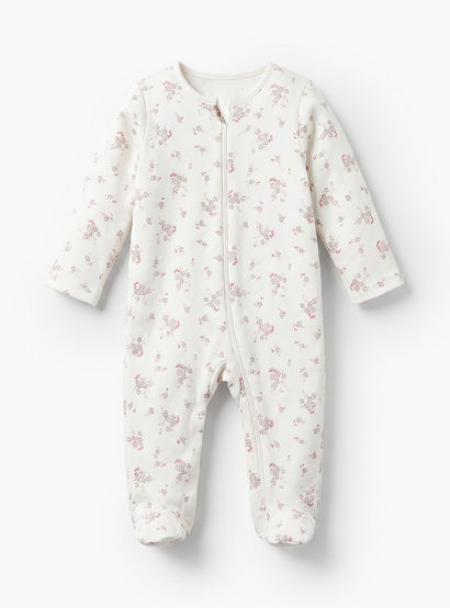Pack of 3 Juniors Cotton Crew Neck Long Sleeve Sleepsuit with Zip Closure-baby-girls-clothing-nightwear-sleepsuits-image-7