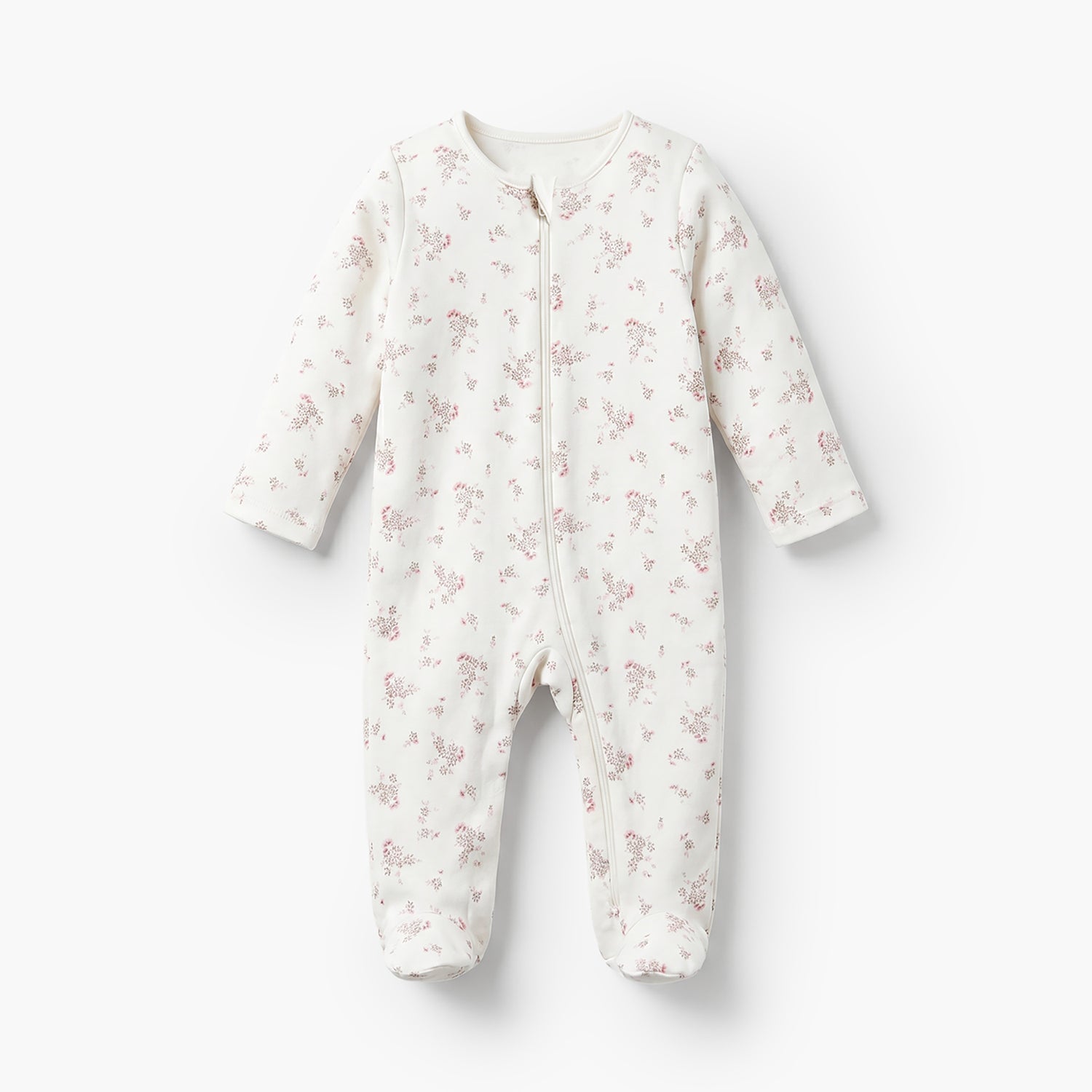Pack of 3 Juniors Cotton Crew Neck Long Sleeve Sleepsuit with Zip Closure