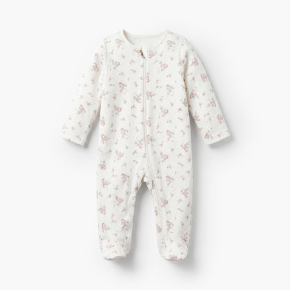 Pack of 3 Juniors Cotton Crew Neck Long Sleeve Sleepsuit with Zip Closure