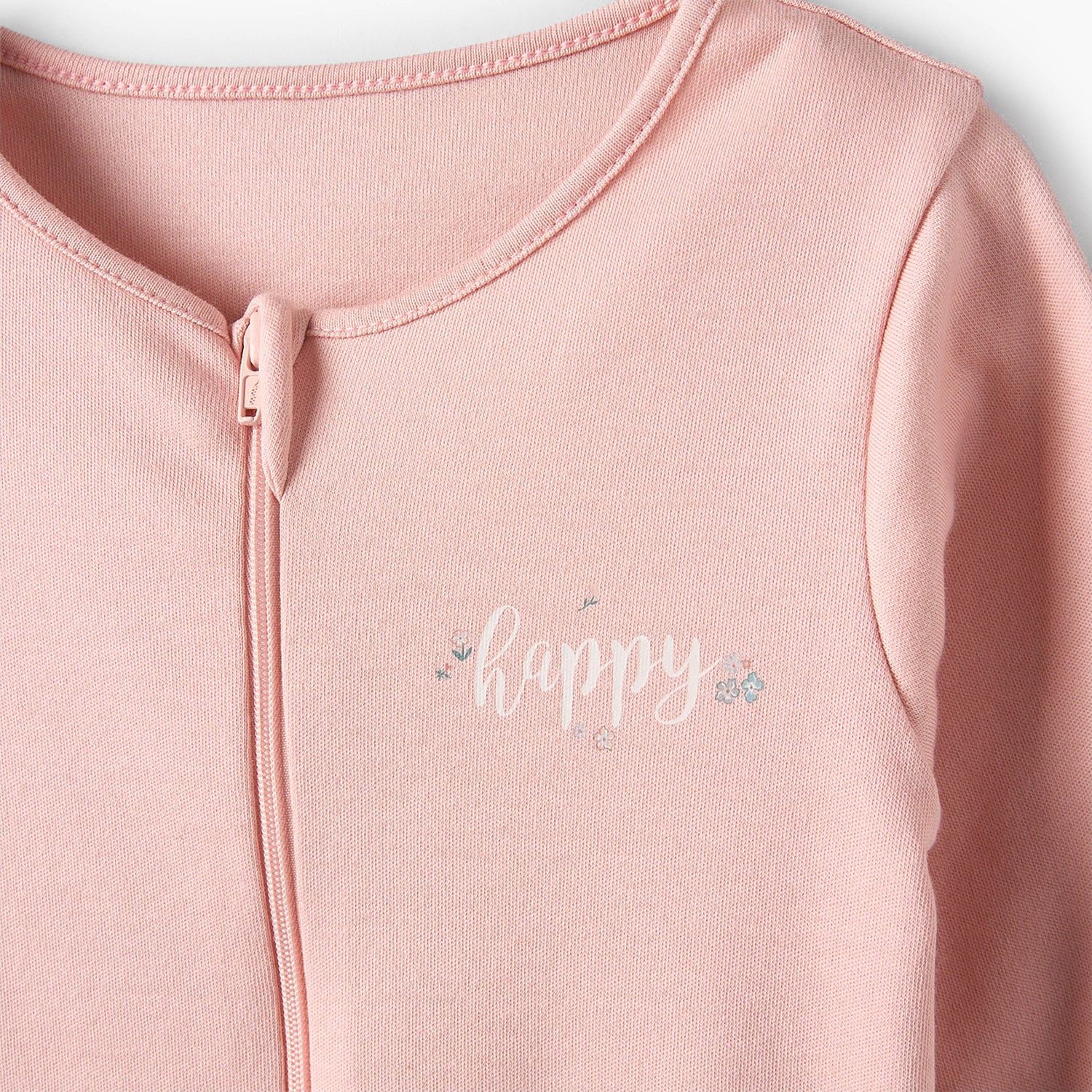 Pack of 3 Juniors Cotton Crew Neck Long Sleeve Sleepsuit with Zip Closure