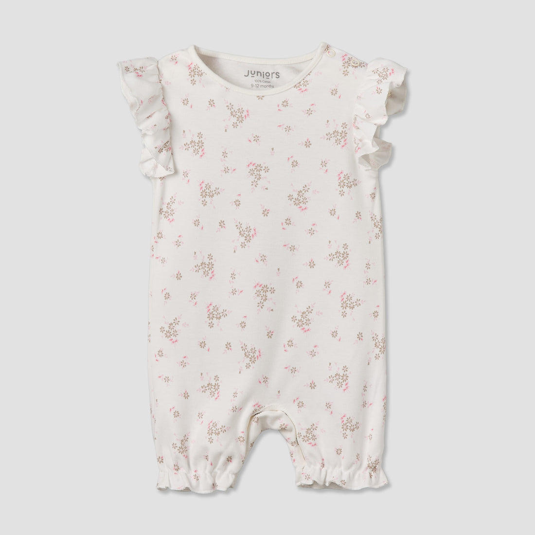Pack of 3 Juniors Round Neck Short Sleeves Romper with Floral Print
