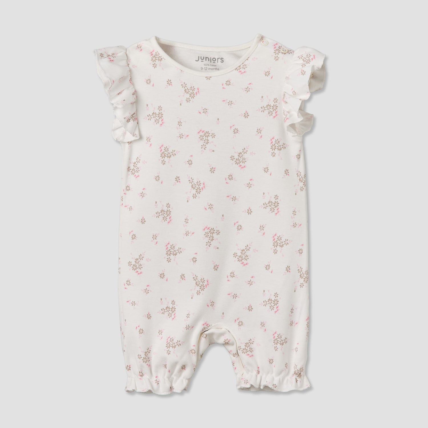 Pack of 3 Juniors Round Neck Short Sleeves Romper with Floral Print