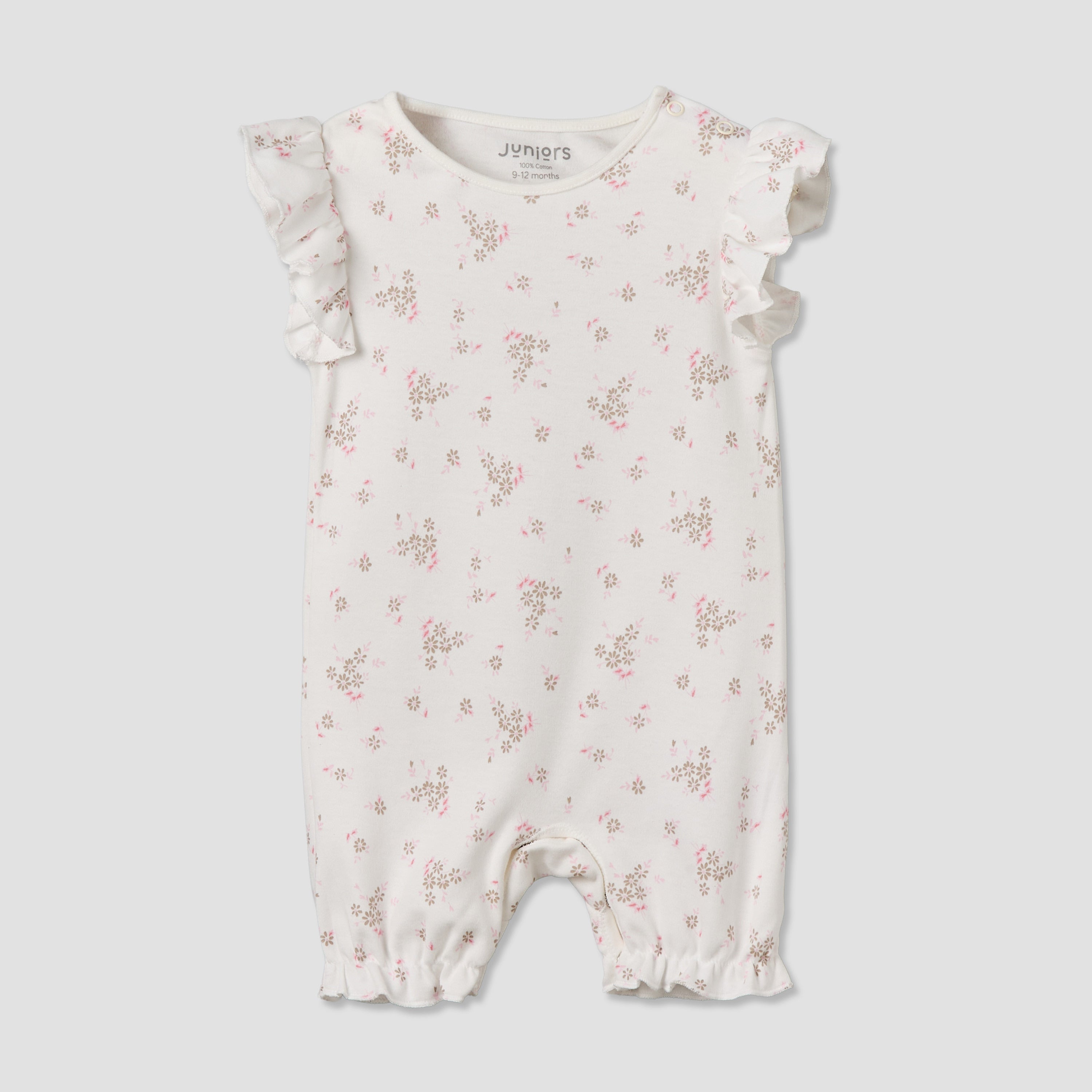 Pack of 3 Juniors Round Neck Short Sleeves Romper with Floral Print