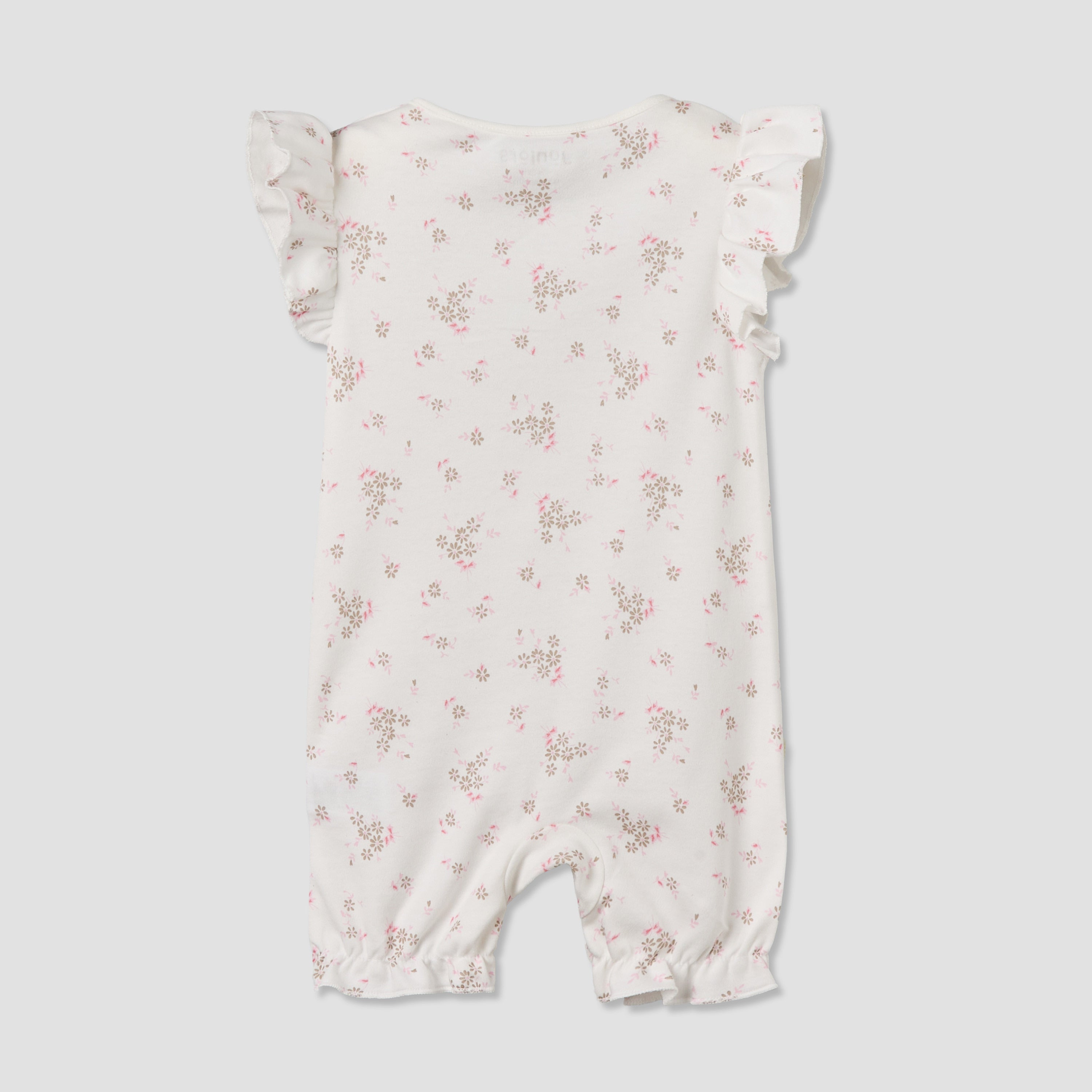 Pack of 3 Juniors Round Neck Short Sleeves Romper with Floral Print