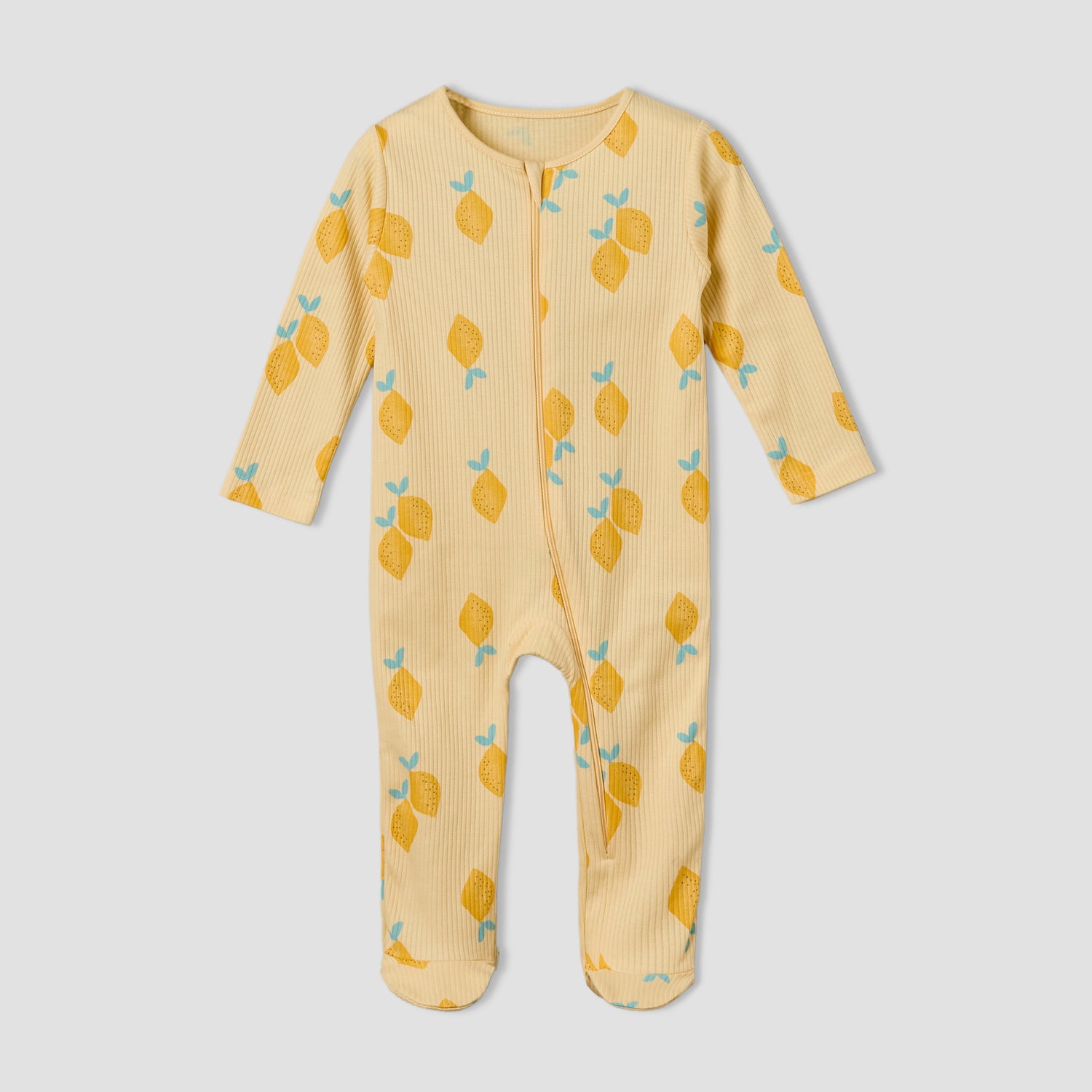 Pack of 3 Juniors Cotton Round Neck Long Sleeves Sleepsuit with Zip Closure