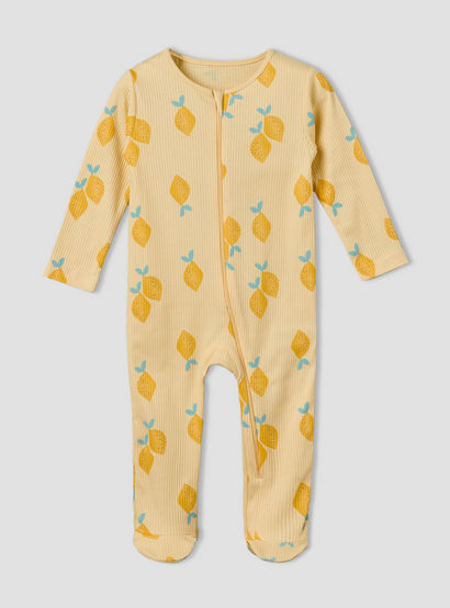 Pack of 3 Juniors Cotton Round Neck Long Sleeves Sleepsuit with Zip Closure-baby-girls-clothing-nightwear-sleepsuits-image-3