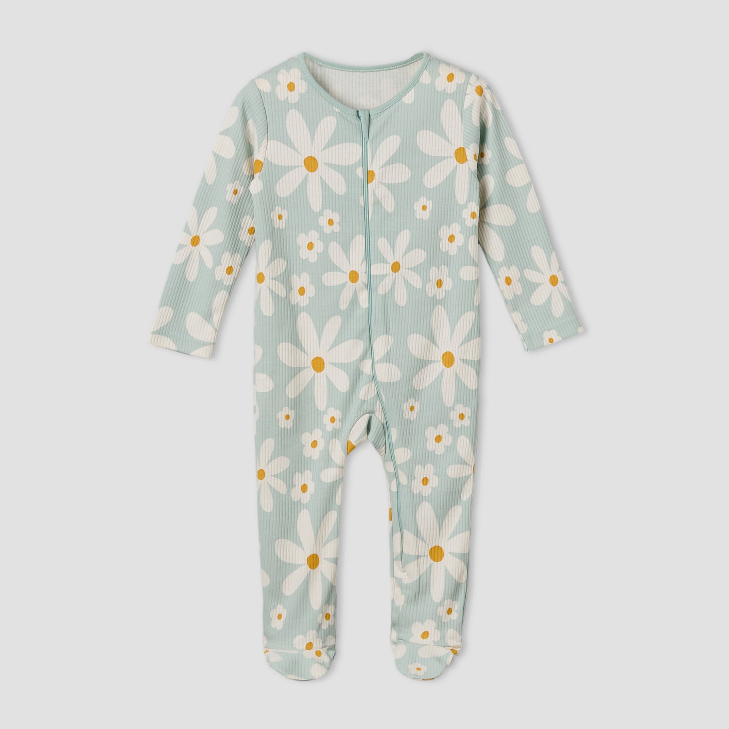 Pack of 3 Juniors Cotton Round Neck Long Sleeves Sleepsuit with Zip Closure