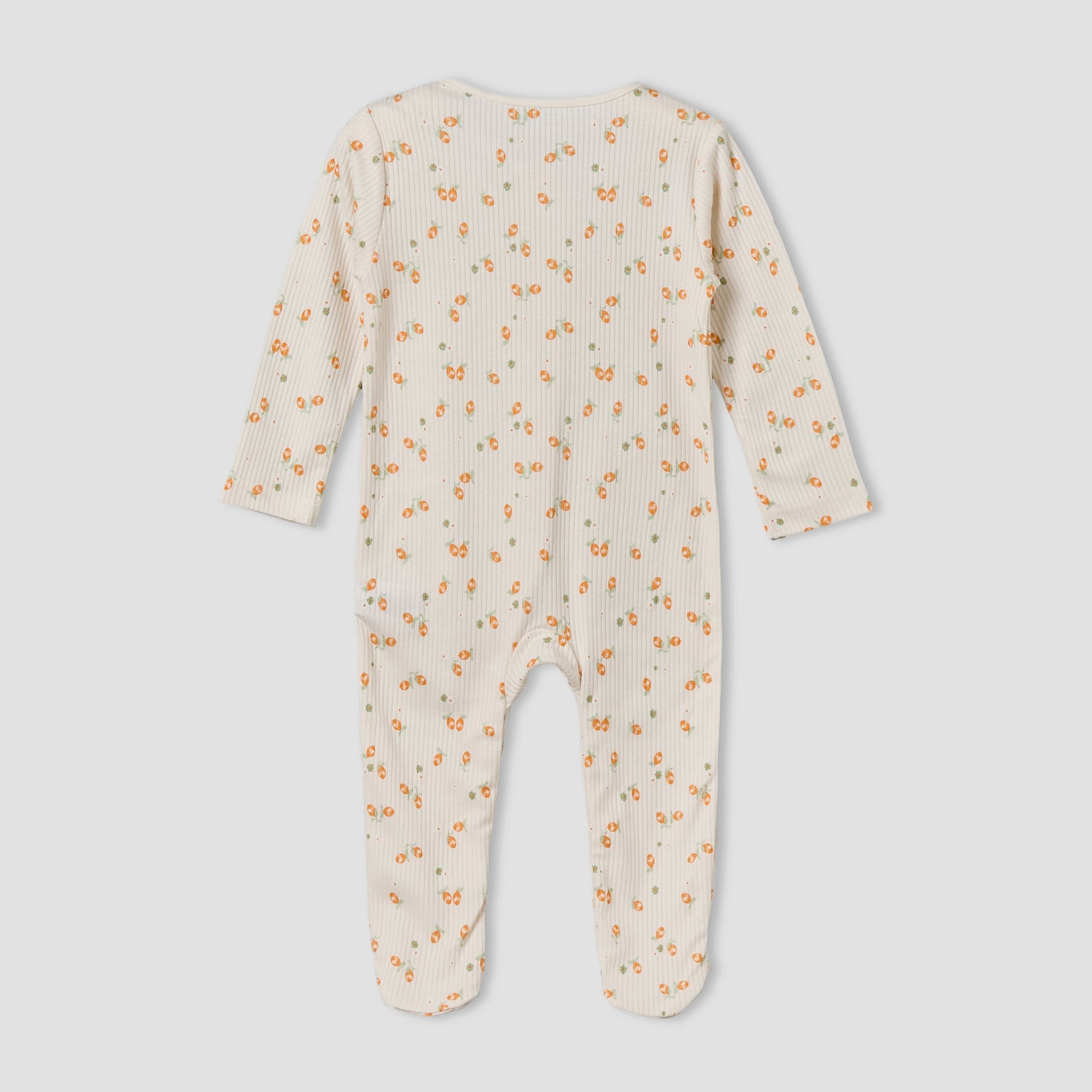 Pack of 3 Juniors Cotton Round Neck Long Sleeves Sleepsuit with Zip Closure