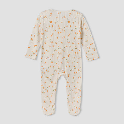 Pack of 3 Juniors Cotton Round Neck Long Sleeves Sleepsuit with Zip Closure