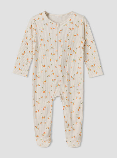 Pack of 3 Juniors Cotton Round Neck Long Sleeves Sleepsuit with Zip Closure-baby-girls-clothing-nightwear-sleepsuits-image-8