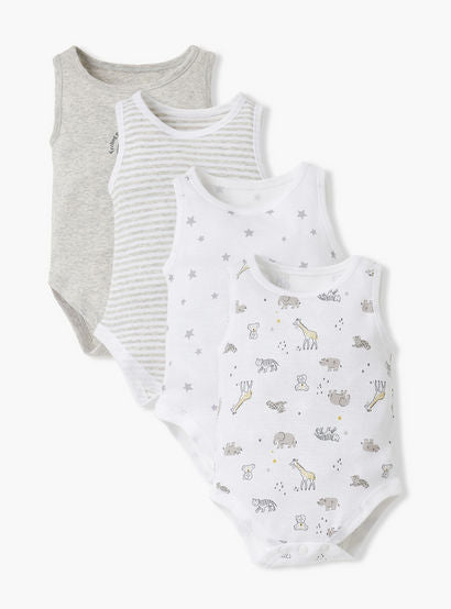 Juniors Printed Sleeveless Bodysuit - Set of 4-baby-boys-clothing-multipacks-image-1
