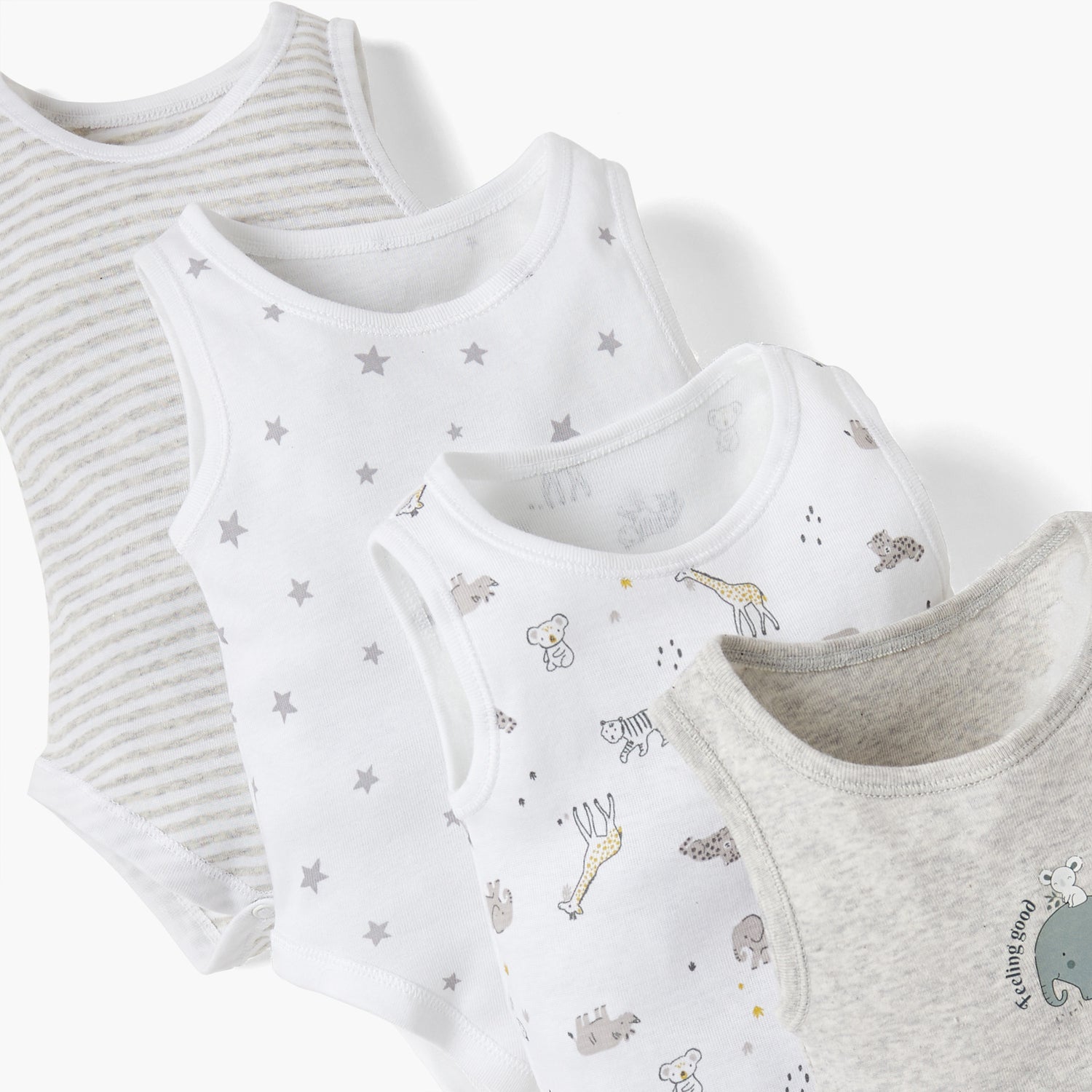 Juniors Printed Sleeveless Bodysuit - Set of 4