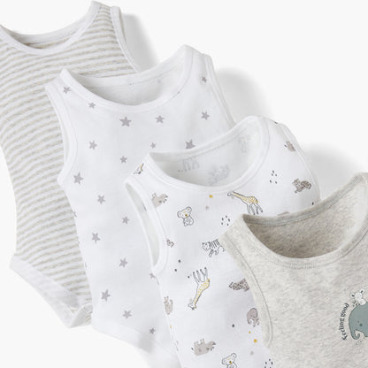Juniors Printed Sleeveless Bodysuit - Set of 4