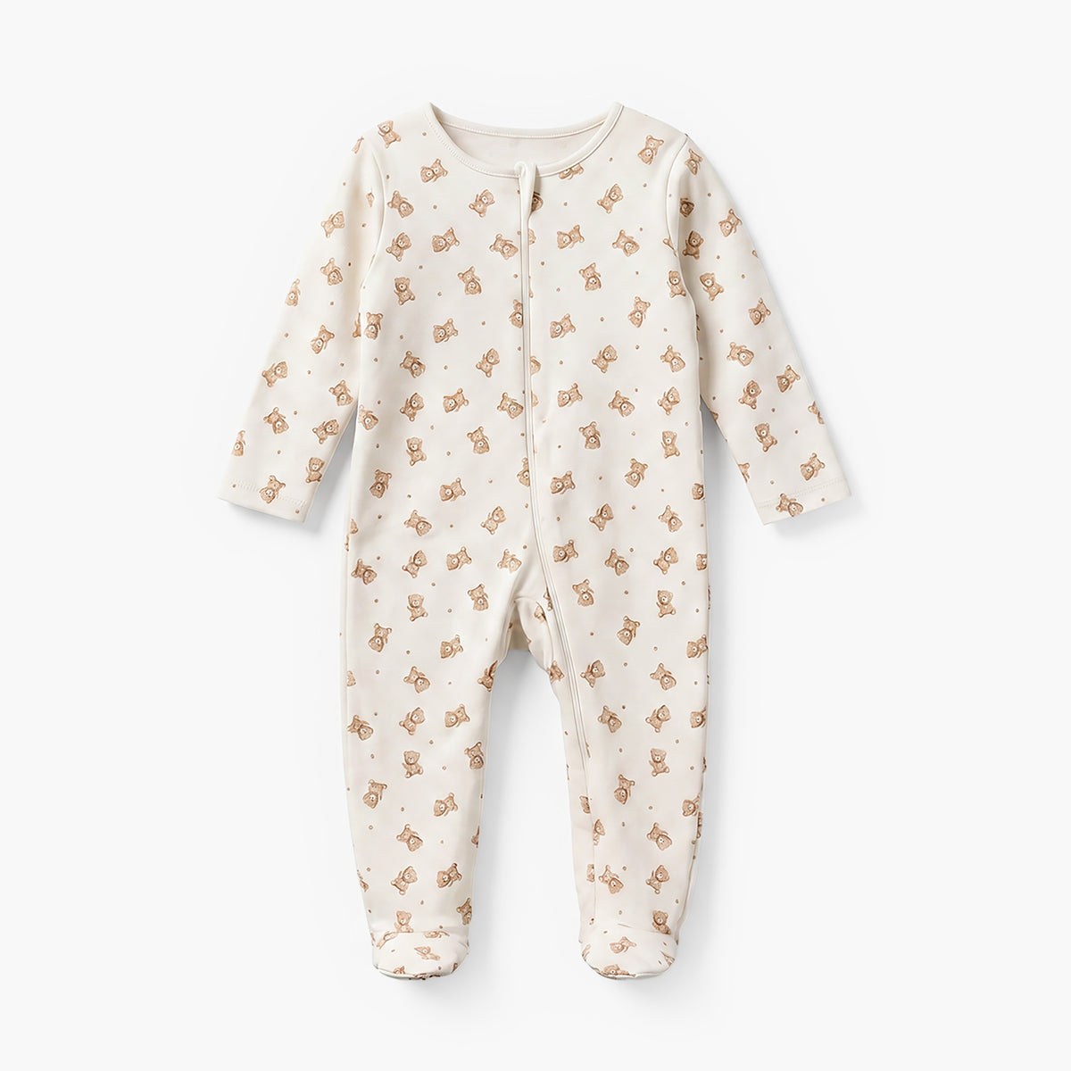 Pack of 3 Juniors Cotton Round Neck Long Sleeves Sleepsuit with Zip Closure