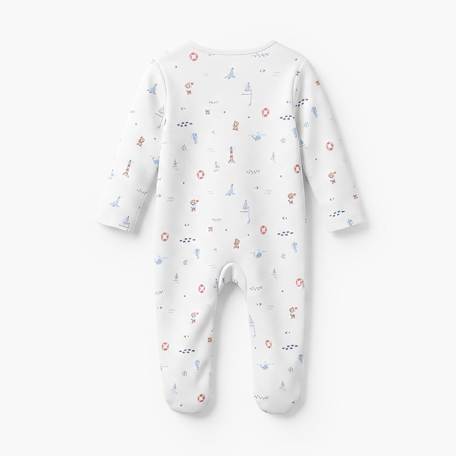 Pack of 3 Juniors Cotton Round Neck Long Sleeves Sleepsuit with Zip Closure