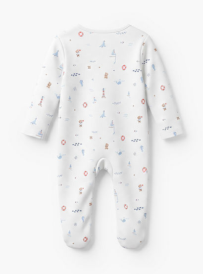 Pack of 3 Juniors Cotton Round Neck Long Sleeves Sleepsuit with Zip Closure-baby-boys-clothing-nightwear-sleepsuits-image-6