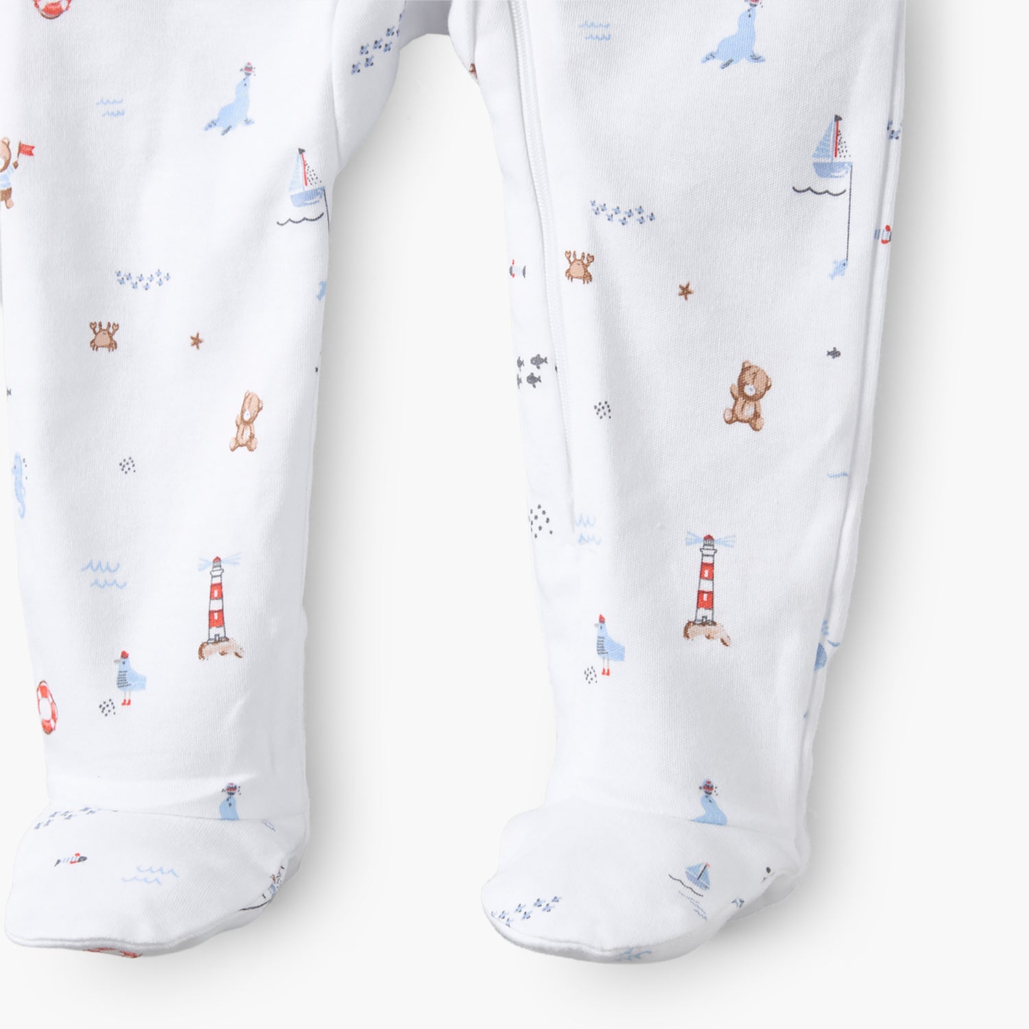 Pack of 3 Juniors Cotton Round Neck Long Sleeves Sleepsuit with Zip Closure