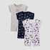 Pack of 3 Juniors Crew Neck Short Sleeves Romper with Vehicle Print - Multicolour / 12-18 mths