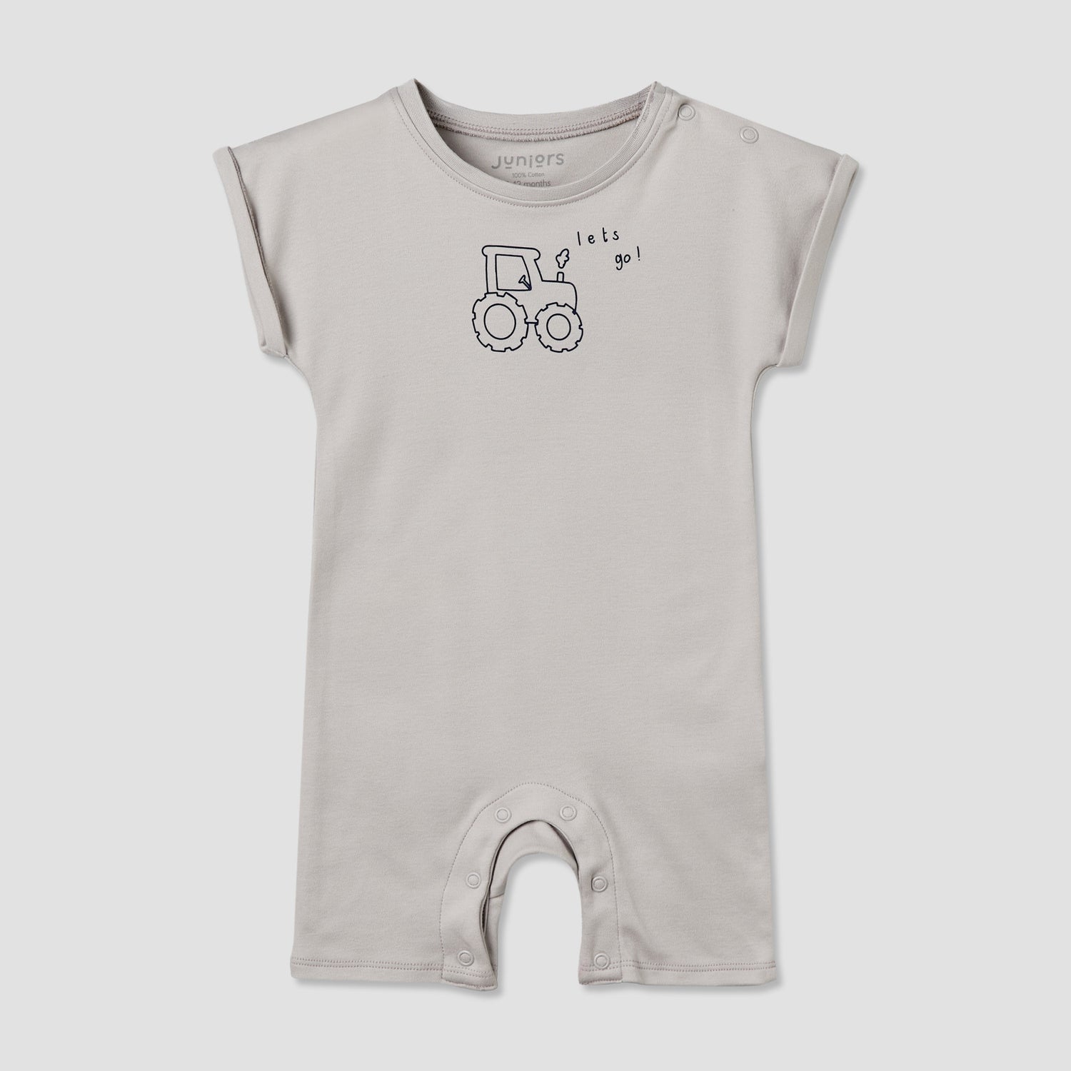 Pack of 3 Juniors Crew Neck Short Sleeves Romper with Vehicle Print