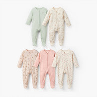 Pack of 5 Juniors Cotton Round Neck Long Sleeves Sleepsuit with Assorted Print-undefined-image-1