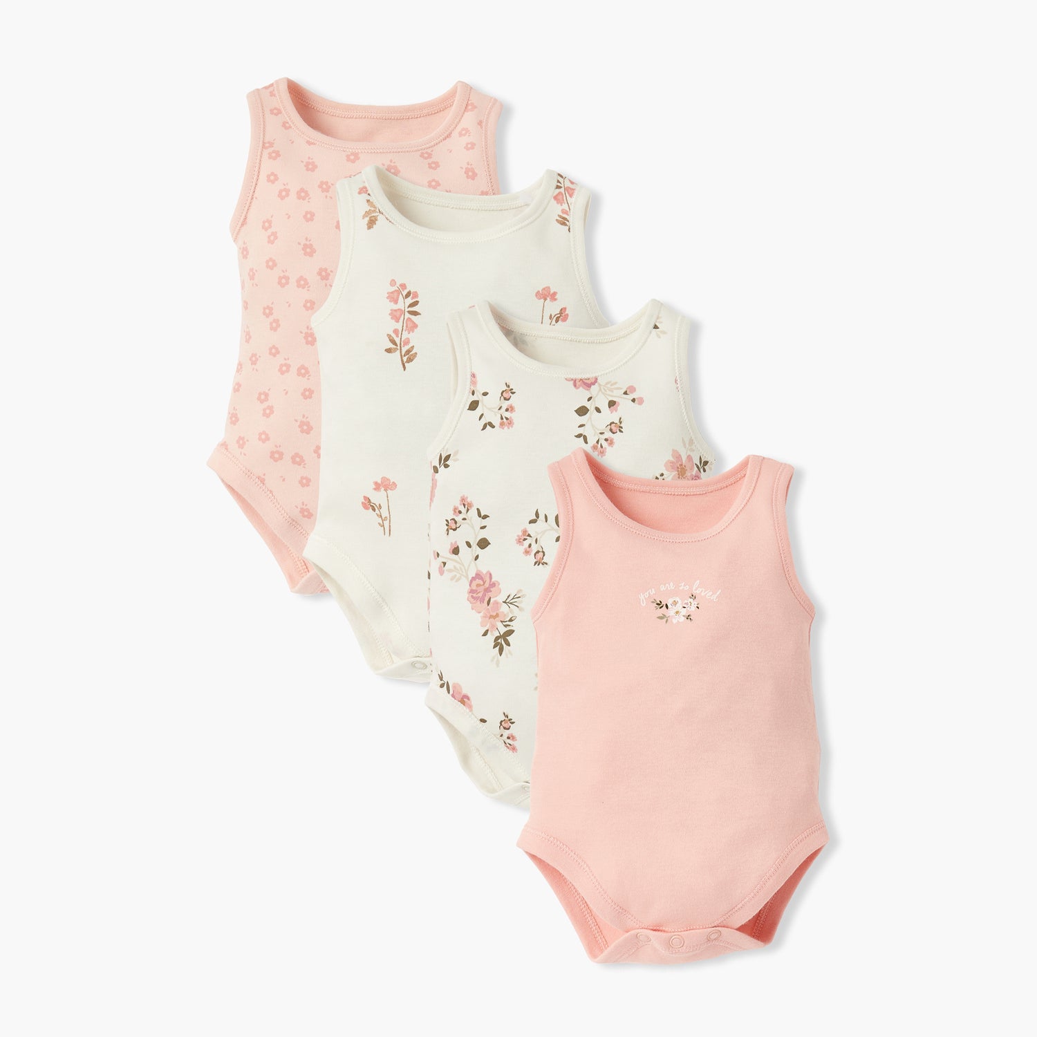 Juniors Printed Sleeveless Bodysuit - Set of 4 - Multicolour / 12-18 mths