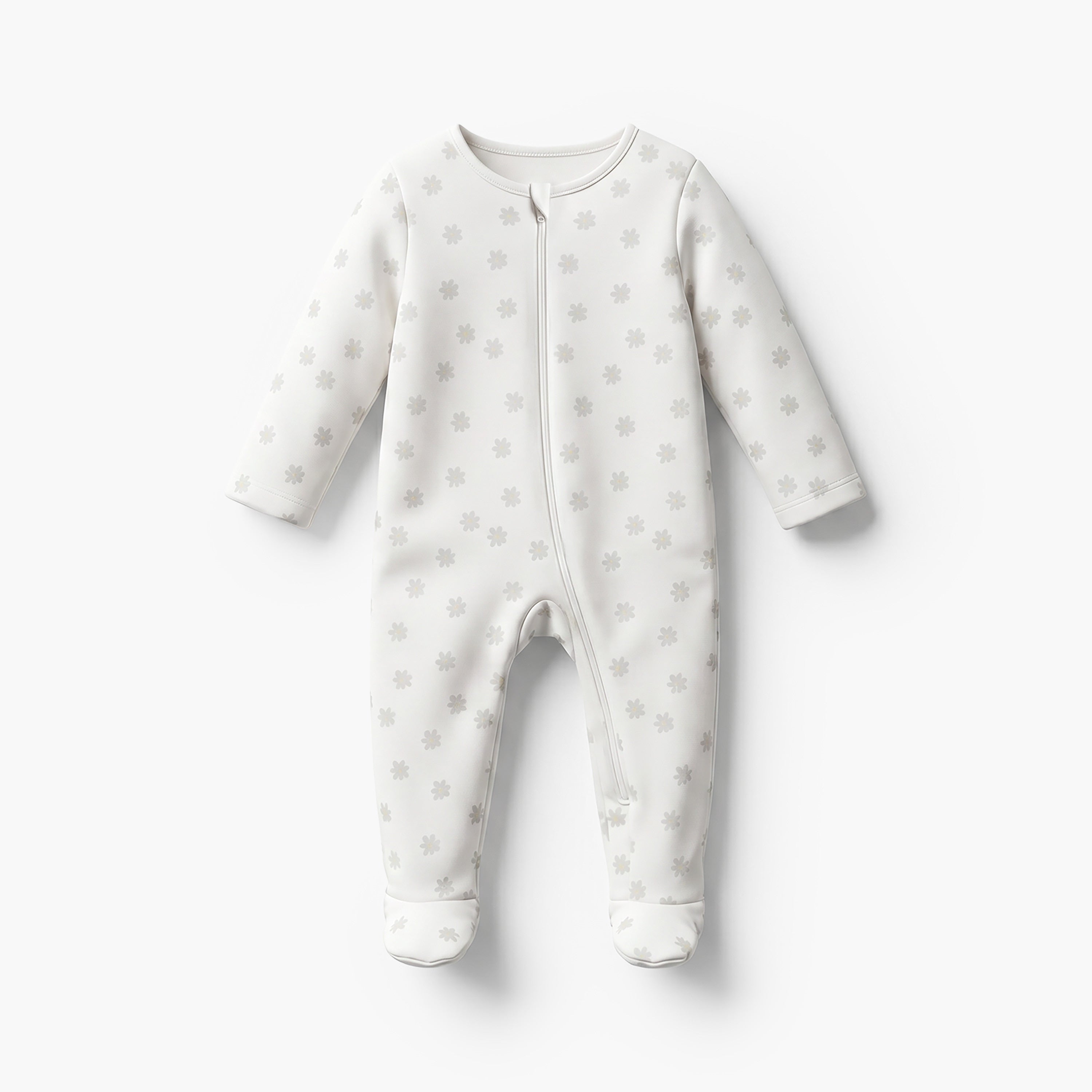 Pack of 5 Juniors Cotton Crew Neck Long Sleeve Sleepsuit with Zip Closure