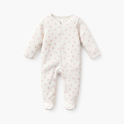 Pack of 5 Juniors Cotton Crew Neck Long Sleeve Sleepsuit with Zip Closure