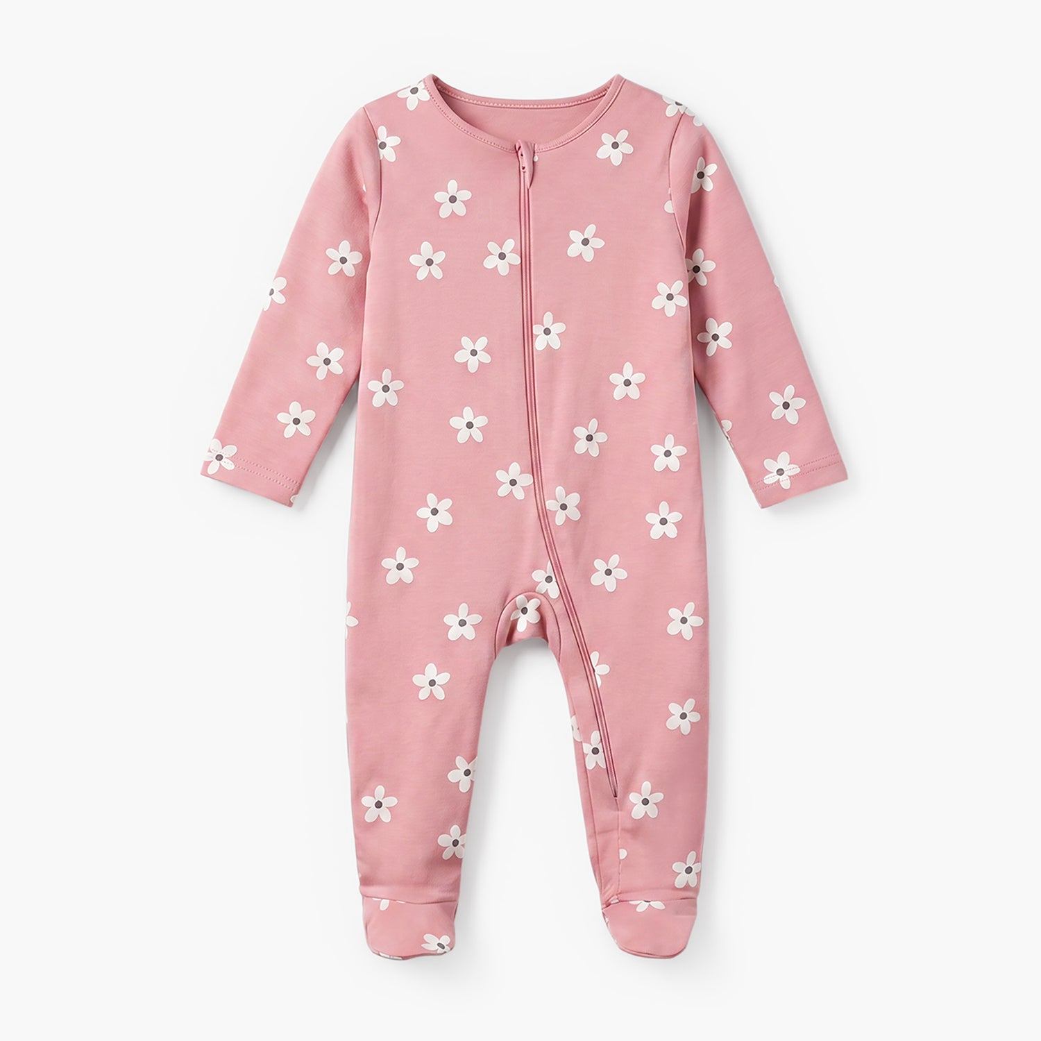 Pack of 5 Juniors Cotton Crew Neck Long Sleeve Sleepsuit with Zip Closure