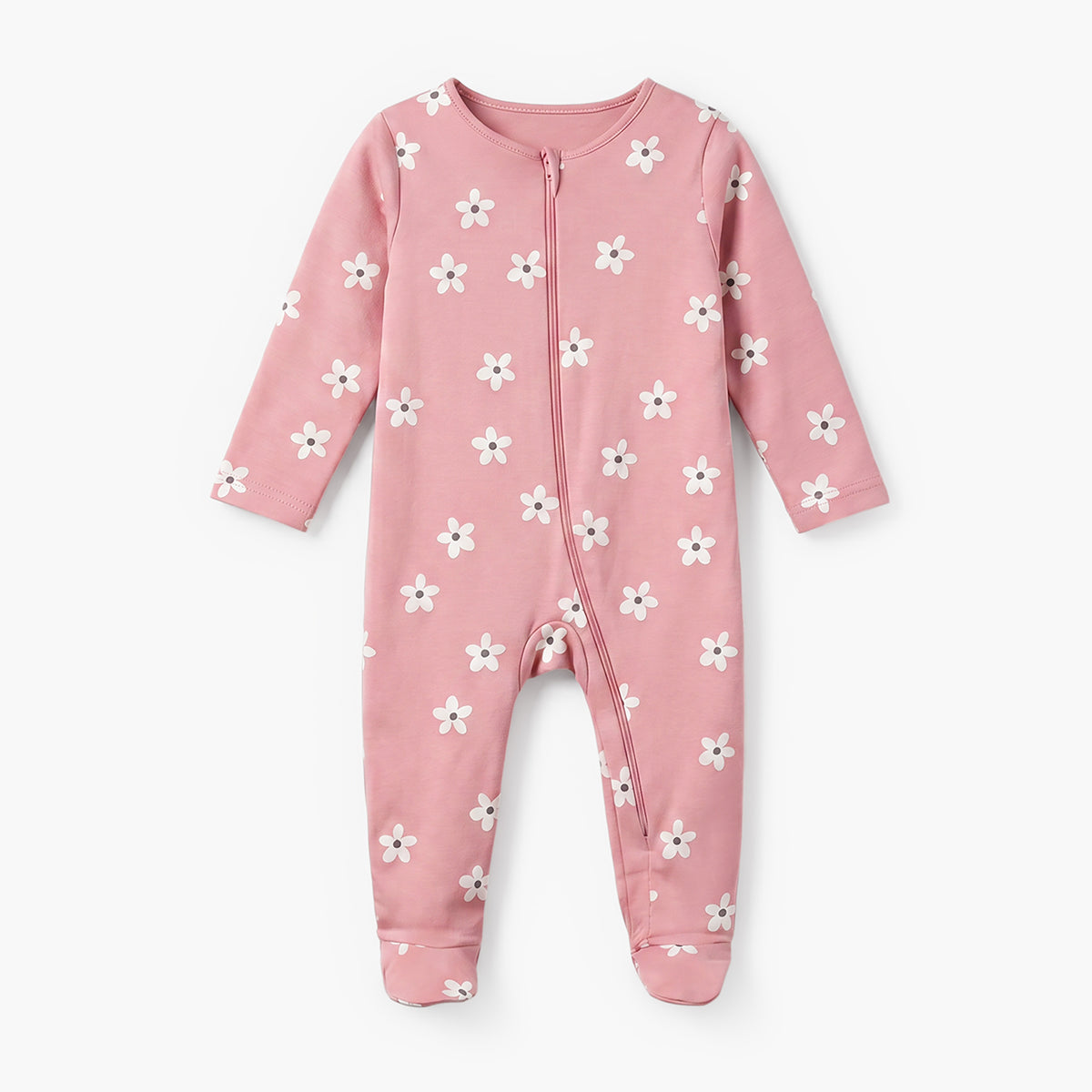 Pack of 5 Juniors Cotton Crew Neck Long Sleeve Sleepsuit with Zip Closure