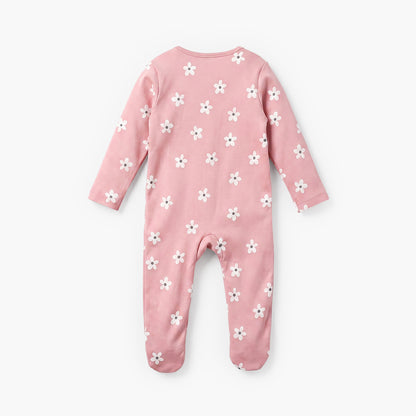 Pack of 5 Juniors Cotton Crew Neck Long Sleeve Sleepsuit with Zip Closure