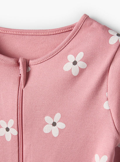 Pack of 5 Juniors Cotton Crew Neck Long Sleeve Sleepsuit with Zip Closure-baby-girls-clothing-nightwear-sleepsuits-image-9