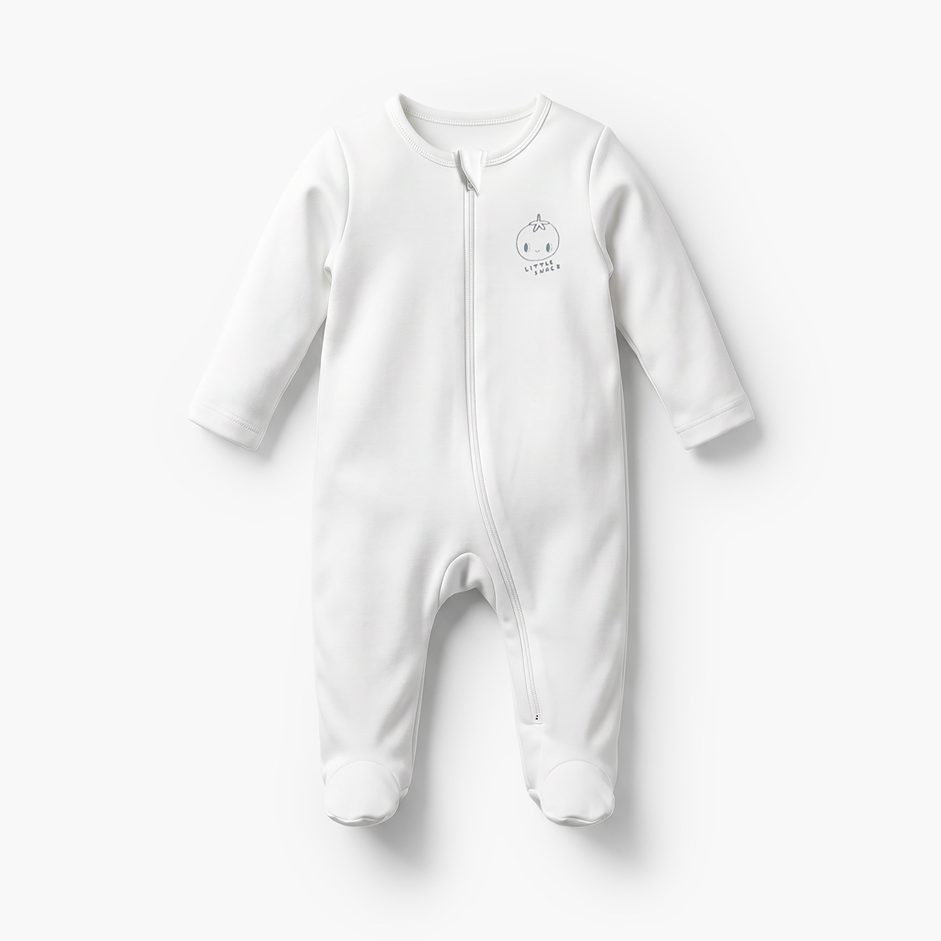 Pack of 5 Juniors Cotton Crew Neck Long Sleeve Sleepsuit with Zip Closure