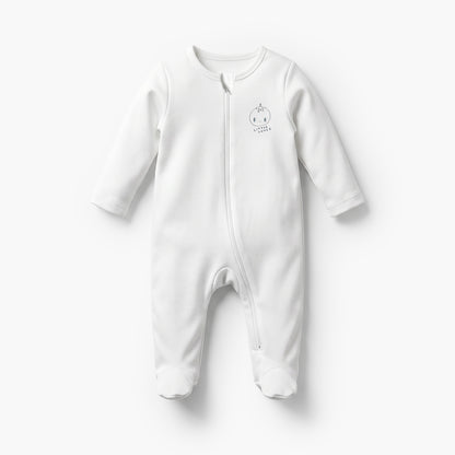 Pack of 5 Juniors Cotton Crew Neck Long Sleeve Sleepsuit with Zip Closure