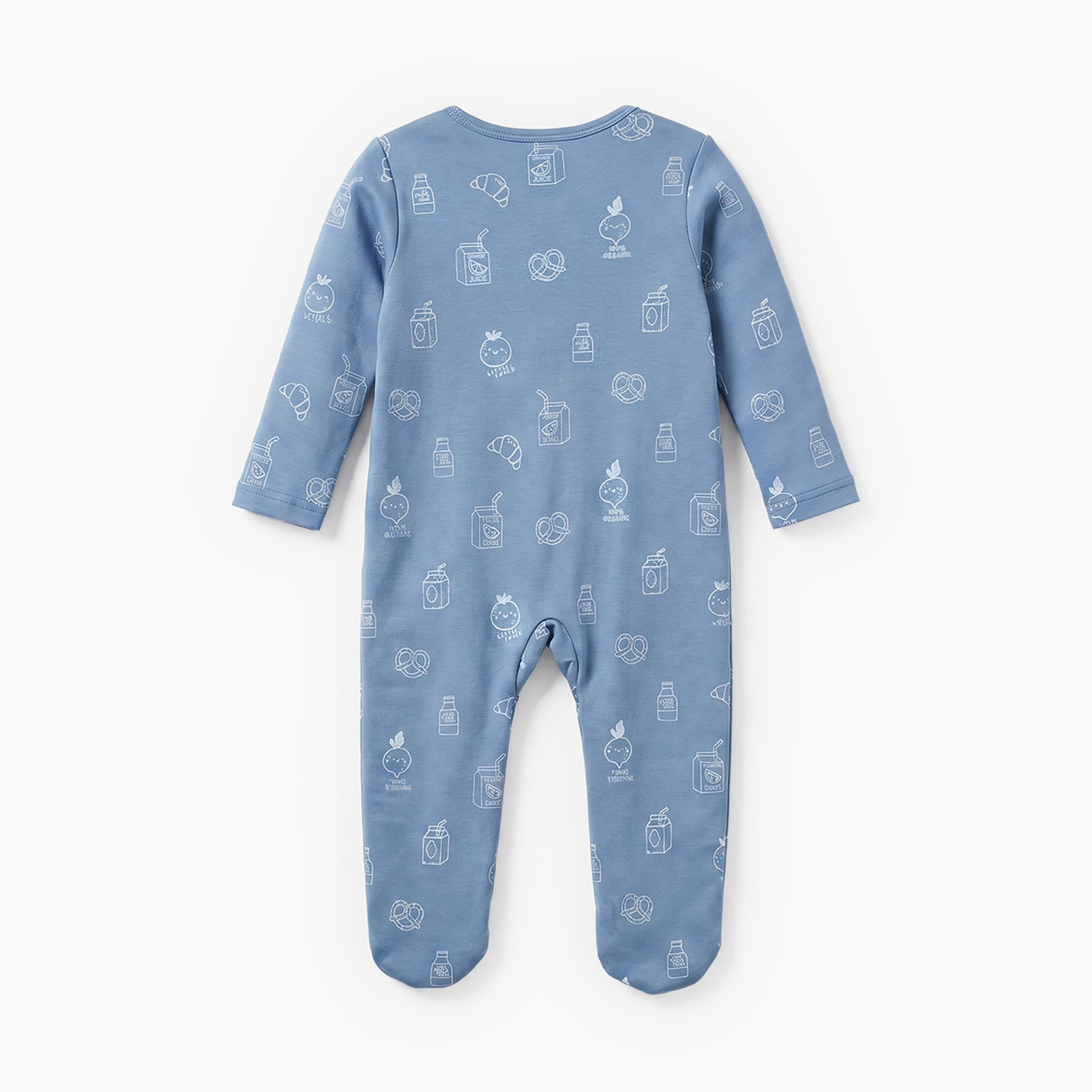 Pack of 5 Juniors Cotton Crew Neck Long Sleeve Sleepsuit with Zip Closure