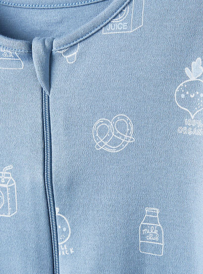 Pack of 5 Juniors Cotton Crew Neck Long Sleeve Sleepsuit with Zip Closure-baby-boys-clothing-nightwear-sleepsuits-image-9