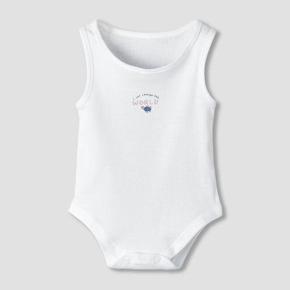 Pack of 5 Juniors Round Neck Sleeveless Bodysuit with Print
