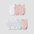 Juniors Floral Print Sleeveless Bodysuit with Snap Button Closure - Set of 7 - Multicolour / 12-18 mths