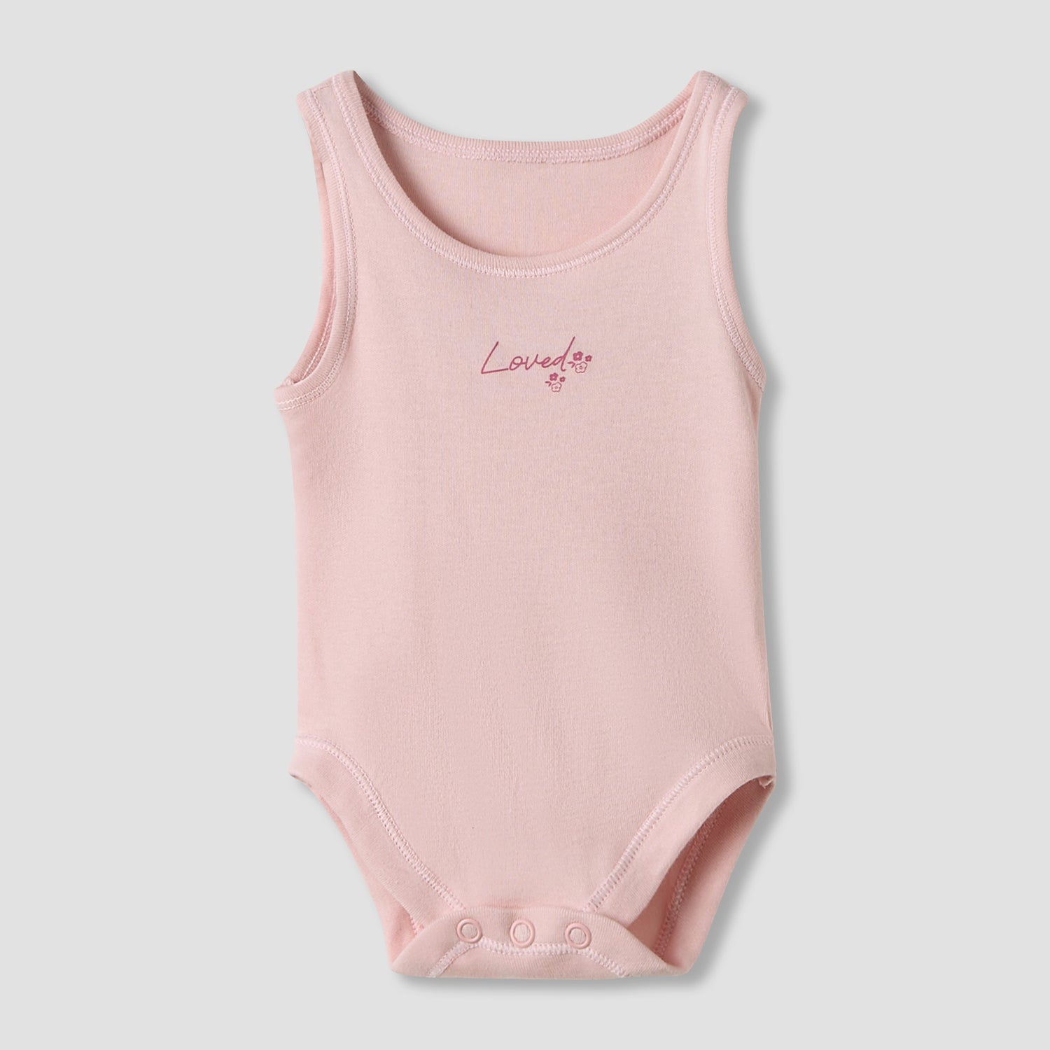 Juniors Floral Print Sleeveless Bodysuit with Snap Button Closure - Set of 7