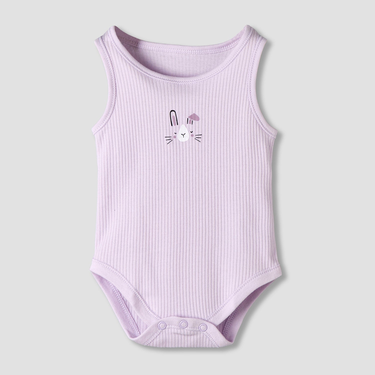 Pack of 5 Juniors Round Neck Sleeveless Bodysuit with Ribbed Design