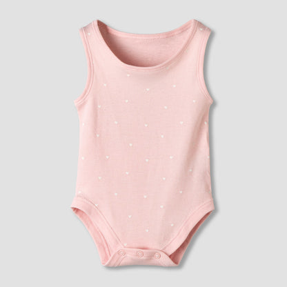 Pack of 7 Juniors Round Neck Sleeveless Bodysuit with Fun Prints