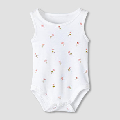 Pack of 7 Juniors Cotton Round Neck Sleeveless Bodysuit with Fun Prints