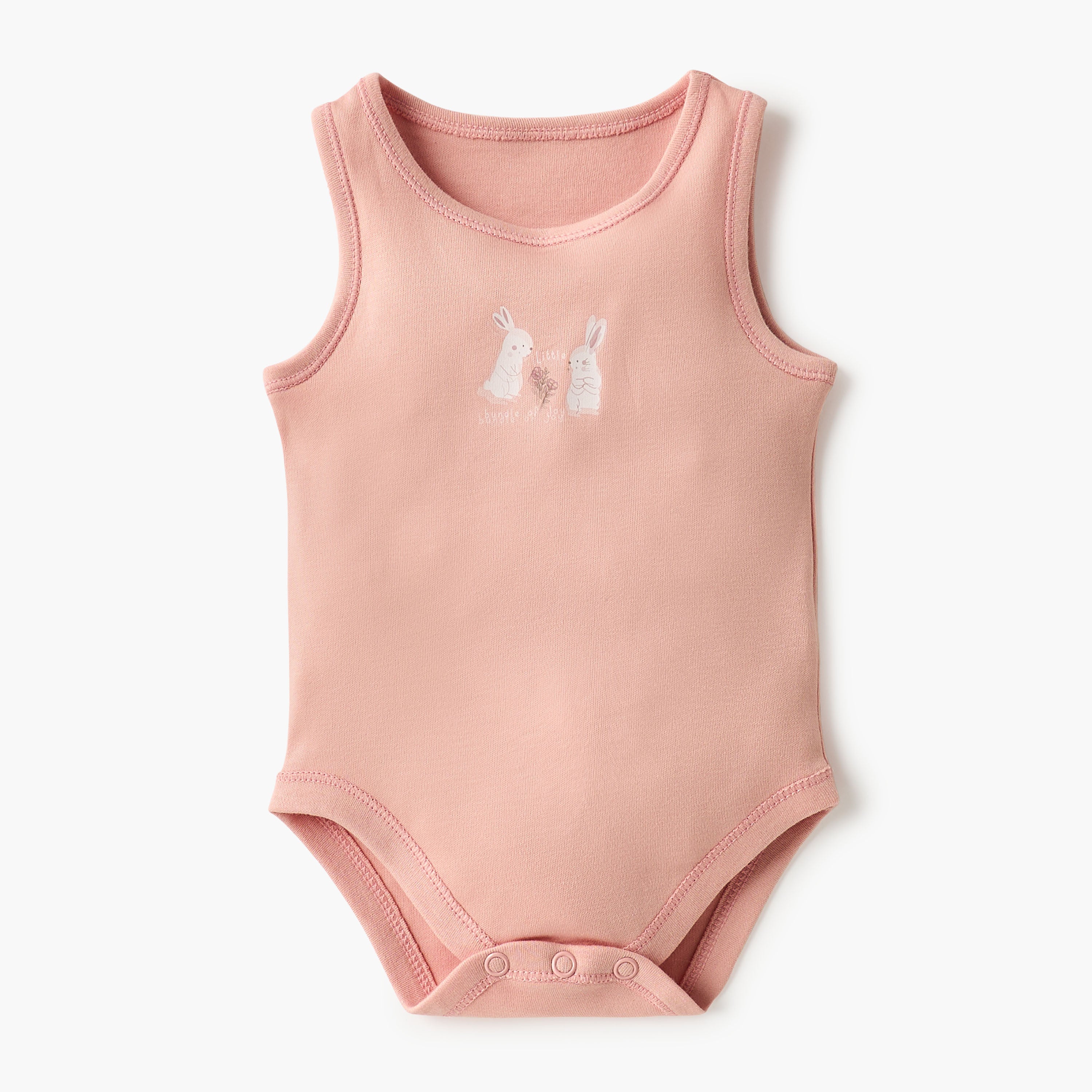 Juniors Printed Sleeveless Bodysuit with Button Closure - Set of 7